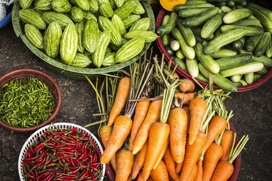 Fresh winter harvest of cold-hardy vegetables including kale carrots and greens from an extended season garden